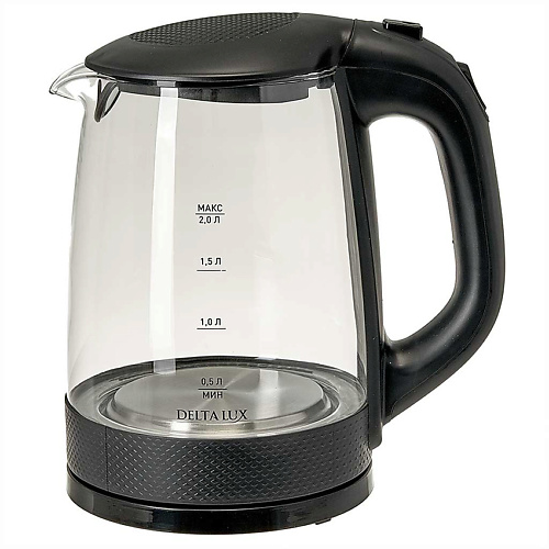 DELTA LUX Чайник электрический DL-1058B 2000.0 чайник электрический jvc jk ke2005 белый 2 л 2200 вт скрытый нагревательный элемент стекло