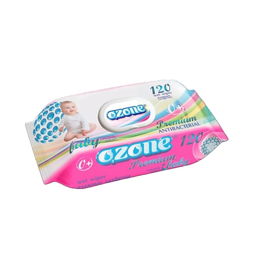 OZONE Влажные Салфетки  для детей с экстрактом ромашки Антибактериальные  Premium 120 ozone салфетки влажные с экстрактом алоэ вера premium 72