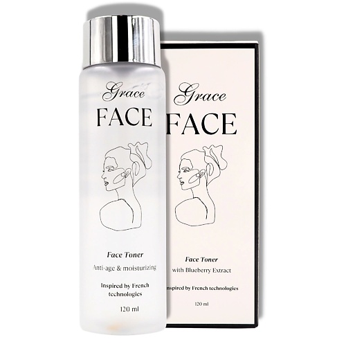 GRACE FACE Увлажняющий и очищающий тоник для лица с экстрактом черники 120.0 grace day маска для лица с aha bha pha кислотами для очищения пор 27