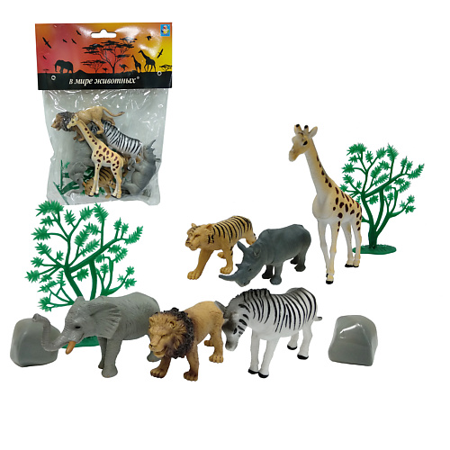 1TOY Игровой набор В мире Животных Дикие животные 1.0 дикие животные книжка с многоразовыми наклейками