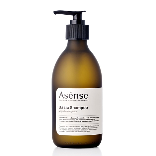 фото Asense шампунь бессульфатный парфюмированный для всех типов волос аромат лемонграсс 300