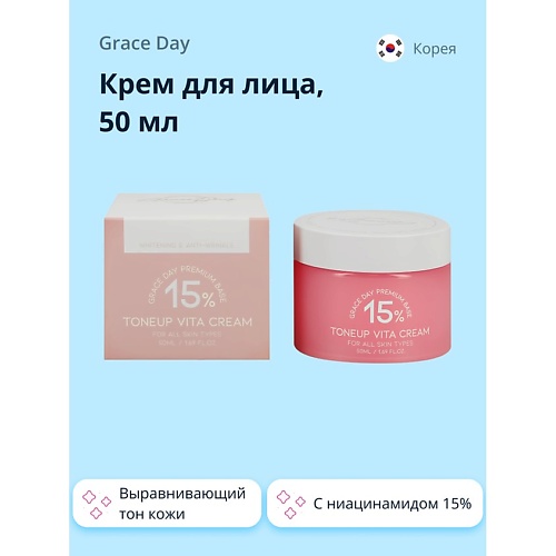 цена Крем для лица GRACE DAY Крем для лица с ниацинамидом 15% (выравнивающий тон кожи)