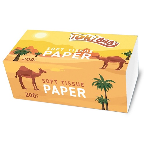 TOKIBABY Салфетки бумажные 1200.0 чистовье салфетки 2 слойные бумажные вытяжные 100 шт уп
