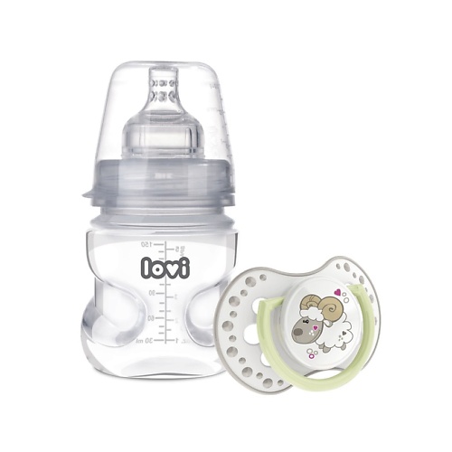 LOVI Бутылочка для кормления Lovi Medical+ с силиконовой пустышкой бутылочка для хранения с дозатором 50 мл микс прозрачный