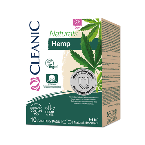 фото Cleanic naturals organic cotton&hemp прокладки гигиенические дневные 10.0