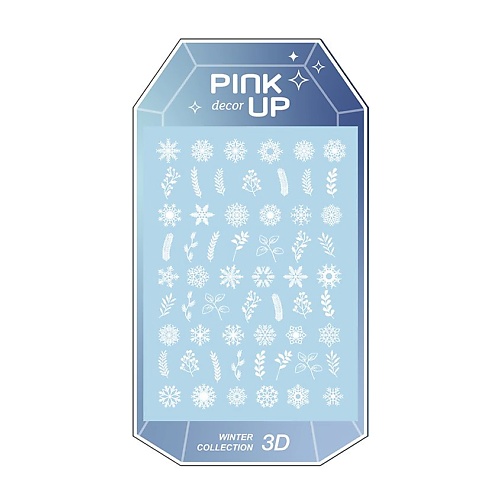 PINK UP Наклейки для ногтей DECOR WINTER COLLECTION 3D переводные p ink наклейки тату переводные акварельные бабочки