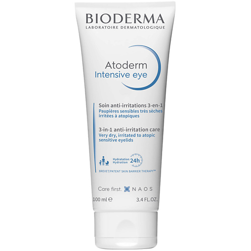 BIODERMA Уход 3-в-1 для сухой, чувствительной, раздраженной и атопичной кожи век Atoderm Intensive 100.0 абсолютный восстанавливающий уход восстановление гидролипидного баланса кожи лица
