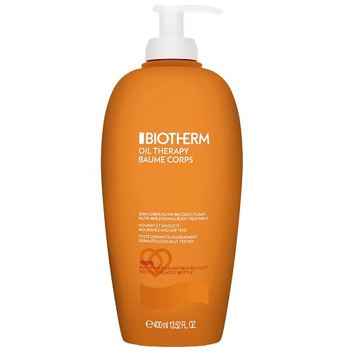 фото Biotherm питательный бальзам с маслом абрикоса для сухой кожи тела oil therapy 400.0