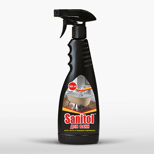 SANITOL Средство для чистки акриловых, эмалированных ванн с распылителем 500.0 sanitol антизасор extra для чистки труб 100 0