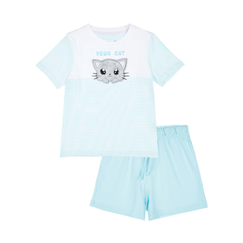 PLAYTODAY Комплект трикотажный для девочек: фуфайка (футболка), шорты мой личный дневничок для девочек котенок с бабочками