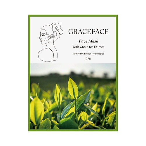 GRACE FACE Тканевая маска для лица увлажняющая и Успокаивающая с экстрактом зеленого чая 25.0 grace day ночная лифтинг маска в саше ретинолом ниацинамидом и бакучиолом 20