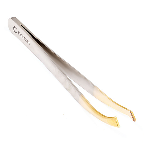 BASICARE Пинцет с изогнутыми скошенными кончиками basicare пинцет ножницы для бровей со скошенными кончиками