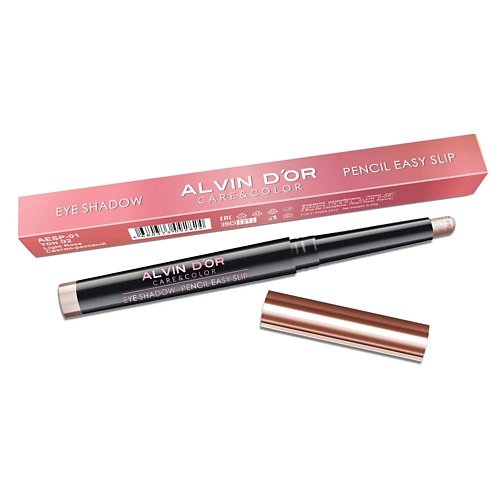 ALVIN D’OR Тени-карандаш для век Pencil Easy Slip ультрастойкие тени карандаш – 01 нюдово розовый розовый