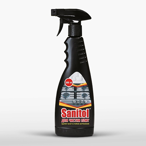 SANITOL Жидкость для чистки плит с распылителем 500.0 semut жироудалитель для чистки стеклокерамических плит 500