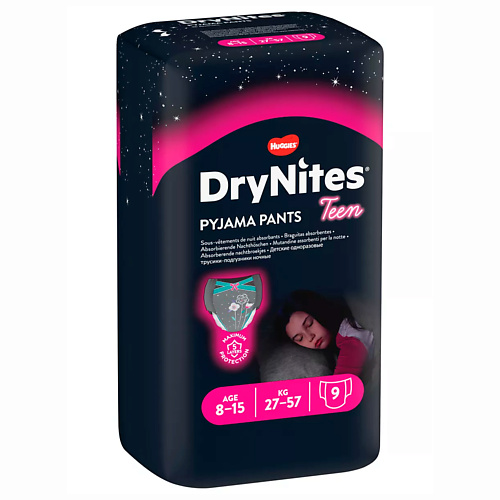 HUGGIES Подгузники трусики Drynites 8-15 лет 9.0