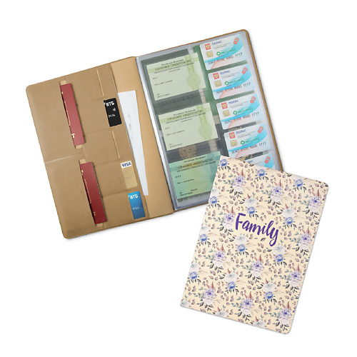 FLEXPOCKET Папка для семейных документов А4 формата с принтом на обложке flexpocket папка для семейных документов из экокожи а5 формата
