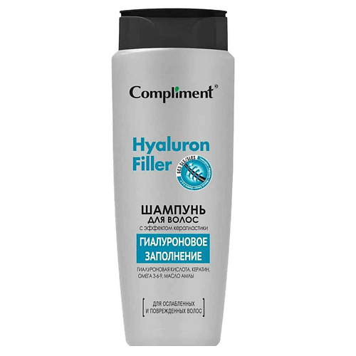 COMPLIMENT Шампунь для волос с эффектом керапластики Hyaluron Filler 400.0 belkosmex тонер интенсивное увлажнение c финиш эффектом hyaluron deep hydration 200