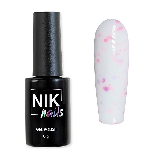 NIK NAILS Гель-лак для ногтей с цветными блестками Mon Amour iva nails каучуковая база для гель лака alien glass
