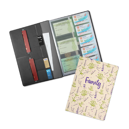 FLEXPOCKET Папка для семейных документов А4 формата с принтом на обложке котята на синей обложке дневничок