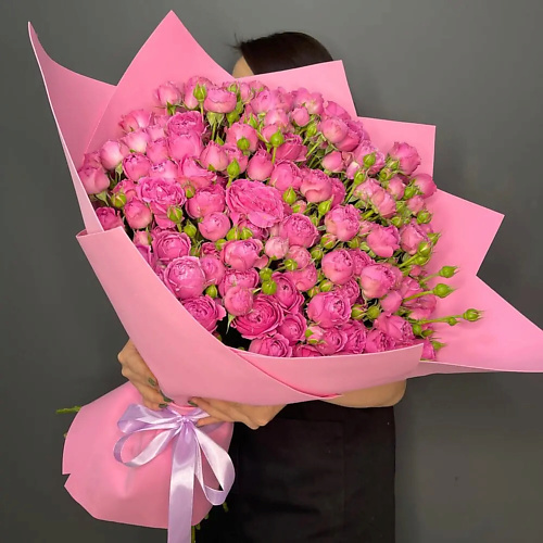 PINKBUKET Гигант 41 кустовой розы Misty Bubbles pinkbuket коробочка box adel из розы и кустовой розы