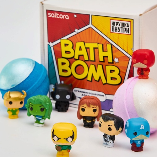 SALTORA Бомбочки для ванны с игрушкой внутри в подарочной упаковке 1.0 любовь внутри