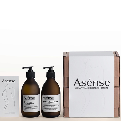 ASENSE Подарочный набор парфюмированный лосьон и жидкое мыло для тела и рук аромат лемонграсса arriviste лосьон для тела парфюмированный crystal sparks 250