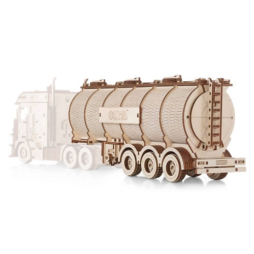 EWA ECO-WOOD-ART Деревянный конструктор 3D Прицеп Цистерна для тягача 1.0 грузовик прицеп и новогодняя елка