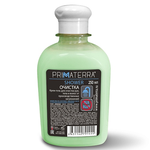 PRIMATERRA Крем-гель для очистки рук, тела и волос от производственных загрязнений SHOWER 250.0 мочалка для тела sungbo cleamy heart shower towel