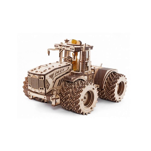 EWA ECO-WOOD-ART Деревянный конструктор 3D Трактор КИРОВЕЦ К-7М 1.0 массажёр скалка универсальный 38 × 7 см 9 колёс деревянный