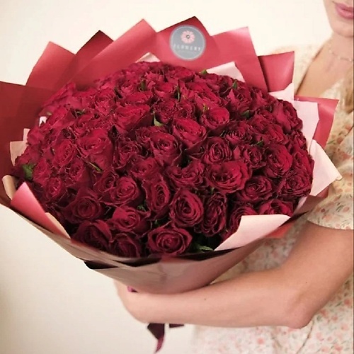 FLOWERY Роза Кения 40 см красные (Premium) 71 шт фотосетка 320 × 155 см с фотопечатью новогодние красные шары