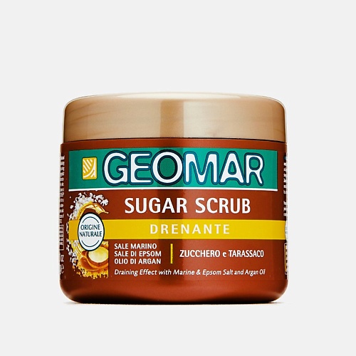 GEOMAR Дренажный талассо скраб для тела с сахаром 600.0 талассо скраб geomar с черной солью для тела 600 г