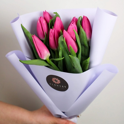 FLOWERY Моно букет из 9 тюльпанов путешествия по эрмитажу царица тюльпанов