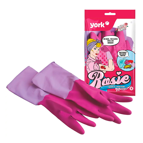 YORK Перчатки резиновые ароматизированные РОЗА (М) york перчатки резиновые ароматизированные роза xl