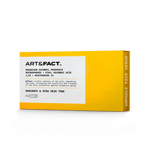 ART&FACT Ампульная сыворотка для лица с витамином C и ниацинамидом для сияния 14.0 сыворотка с 12% витамином с the ordinary ascorbyl glucoside solution 12% 30 мл