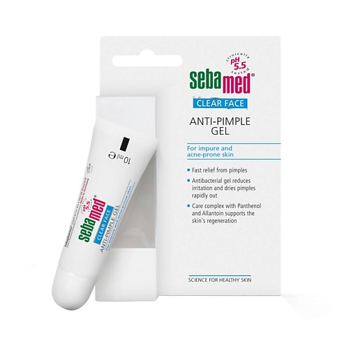 SEBAMED Антибактериальный противовоспалительный гель от прыщей Clear Face Anti Pimple Gel 10.0 dermedic normacne антибактериальный гель для очищения 500 мл