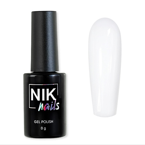 NIK NAILS Гель-лак для ногтей белый глянцевый iva nails каучуковая база для гель лака alien glass