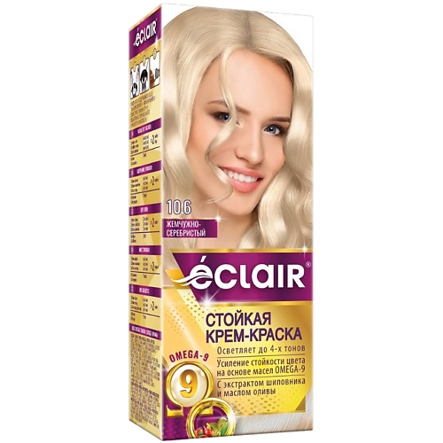 ECLAIR Стойкая крем-краска  для волос с маслами OMEGA 9 eclair крем депилятор ромашка 75 0