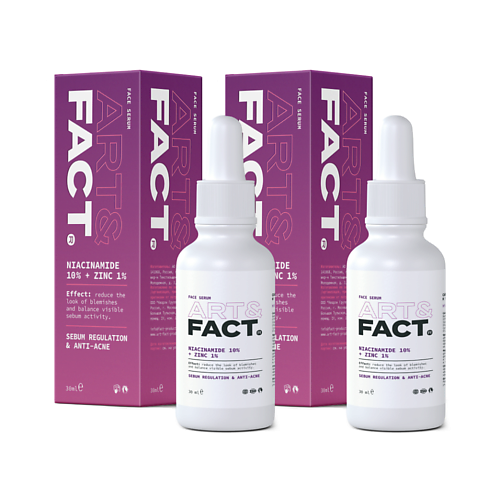 ART&FACT Набор 1+1 Корректирующая сыворотка для лица с ниацинамидом и цинком seacare антивозрастной набор 4 дневной и ночной крема сыворотка для лица с матриксилом