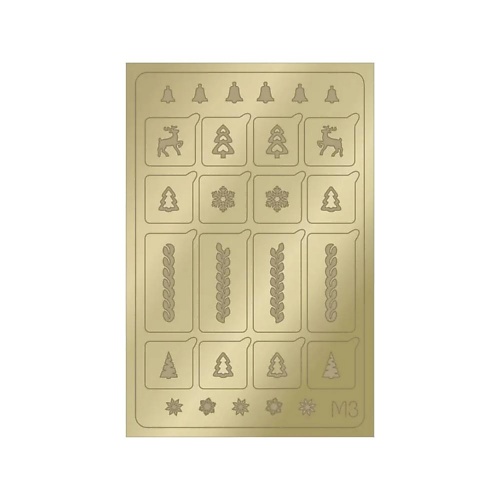 Наклейки для ногтей AEROPUFFING Металлизированные наклейки Metallic Stickers №M03 Gold