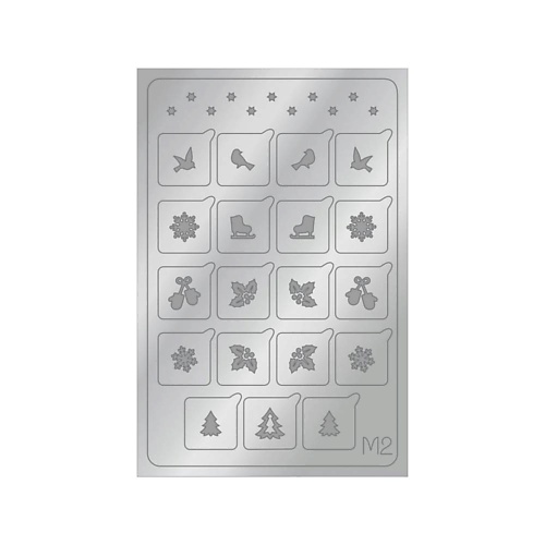 Наклейки для ногтей AEROPUFFING Металлизированные наклейки Metallic Stickers №M02 Silver