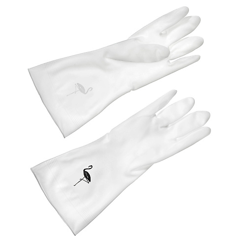 YOU’LL LOVE Перчатки белые с фламинго, размер М перчатки виниловые ecolat прозрачные размер l ecolat 100 шт 1021 l