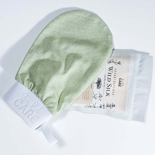фото Silk care шелковая варежка для пилинга wild silk в практичной упаковке