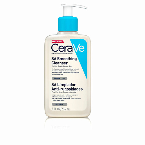 фото Cerave очищающий гель для сухой и чувствительной кожи лица sa smoothing cleanser 236.0