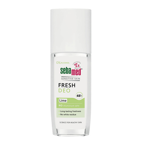 Дезодорант-спрей SEBAMED Дезодорант для чувствительной кожи Lime 24H Deodorant,  без спирта цена и фото