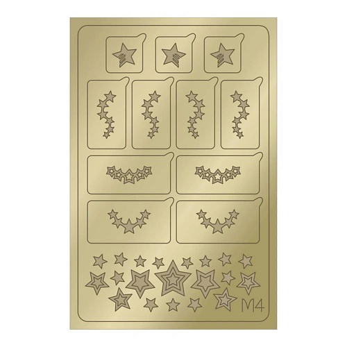 Наклейки для ногтей AEROPUFFING Металлизированные наклейки Metallic Stickers №M04 Gold