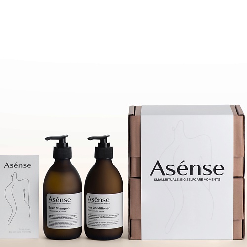 фото Asense подарочный набор парфюмированный шампунь и кондиционер аромат табачный лист и ваниль