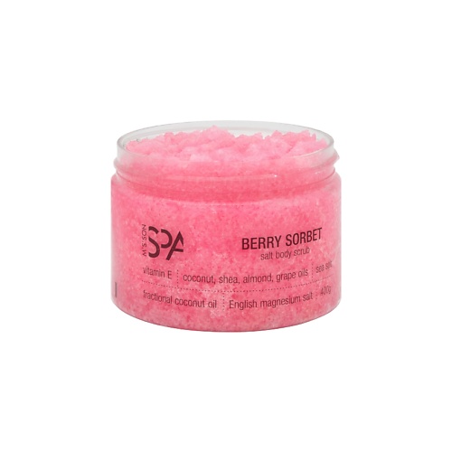 фото M's'son spa антицеллюлитный скраб для тела с английской солью berry sorbet 400.0