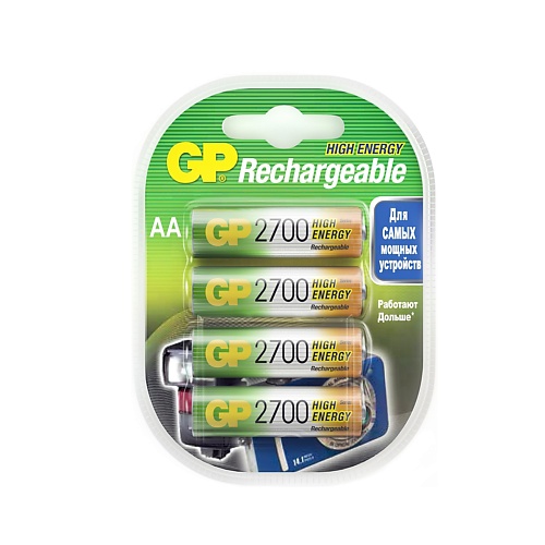 фото Gp batteries батарейки аа аккумуляторные пальчиковые, аккумуляторы 2700 мач ni-mh, набор 4.0