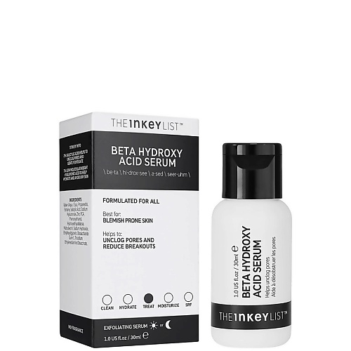 THE INKEY LIST Сыворотка с салициловой кислотой для проблемной кожи Beta Hydroxy Acid Serum 30.0 ана пилинг деликатный для обновления кожи 5 58% интенсив intensive aha peel serum doux