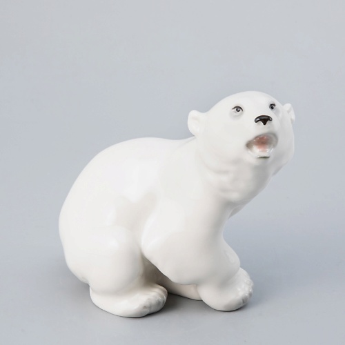 фото Императорский фарфоровый завод скульптура "медвежонок белый"